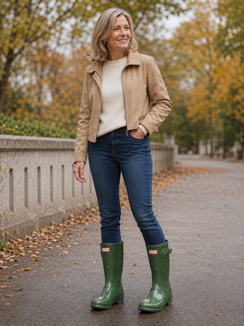 Hunter Original Short Gloss Mid-Calf Rain Boots Green Women’s Size 8